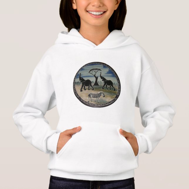Mara Trumpet Glory African Elephant Zebra Apparel  (Front)