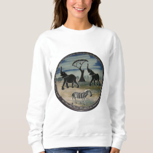 Mara Trumpet Glory African Elephant Zebra Apparel Sweatshirt