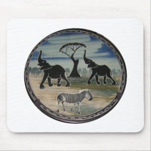 Mara Trumpet Glory African Elephant Zebra Designer Mouse Mat