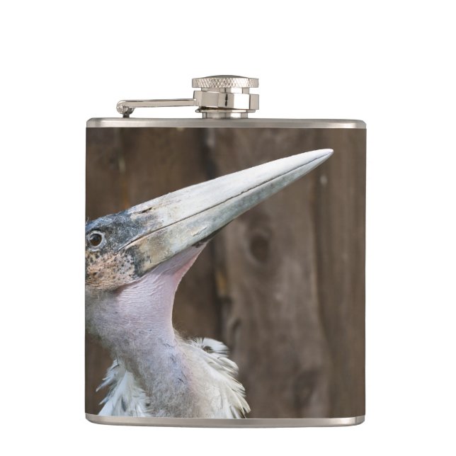 Marabou Stork Hip Flask (Front)