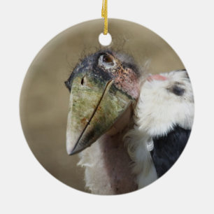 Marabou Stork Portrait Ceramic Tree Decoration