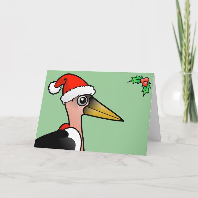 Marabou Stork Santa Holiday Card (Front)