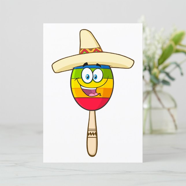Maraca with Sombrero Colourful Fiesta Invitation (Creator Uploaded)