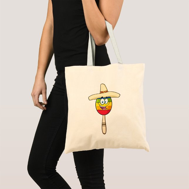 Maraca with Sombrero Colourful Fiesta Tote Bag (Creator Uploaded)