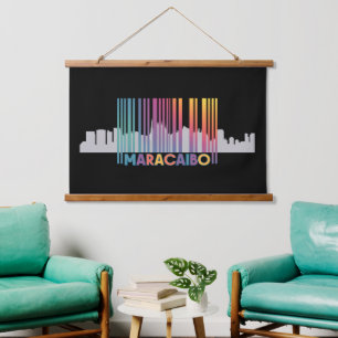 Maracaibo City Barcode Art Latin Pride Hanging Tapestry