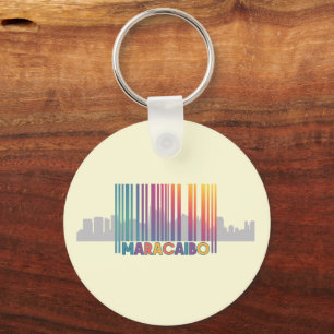 Maracaibo City Barcode Art Latin Pride Key Ring