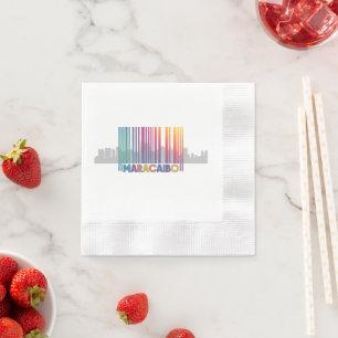Maracaibo City Barcode Art Latin Pride Napkin