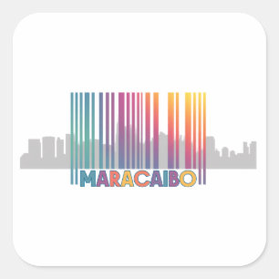 Maracaibo City Barcode Art Latin Pride Square Sticker