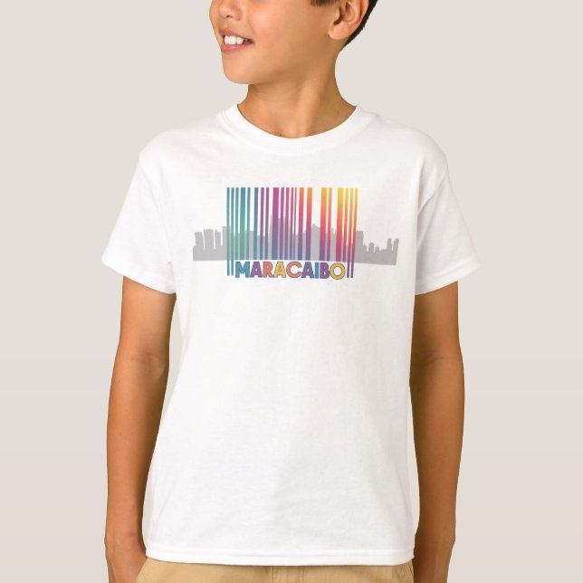 Maracaibo City Barcode Art Latin Pride T-Shirt (Front)