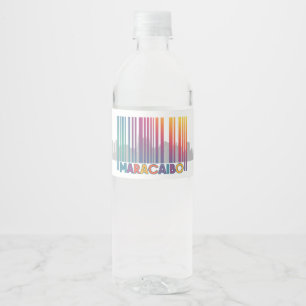 Maracaibo City Barcode Art Latin Pride Water Bottle Label