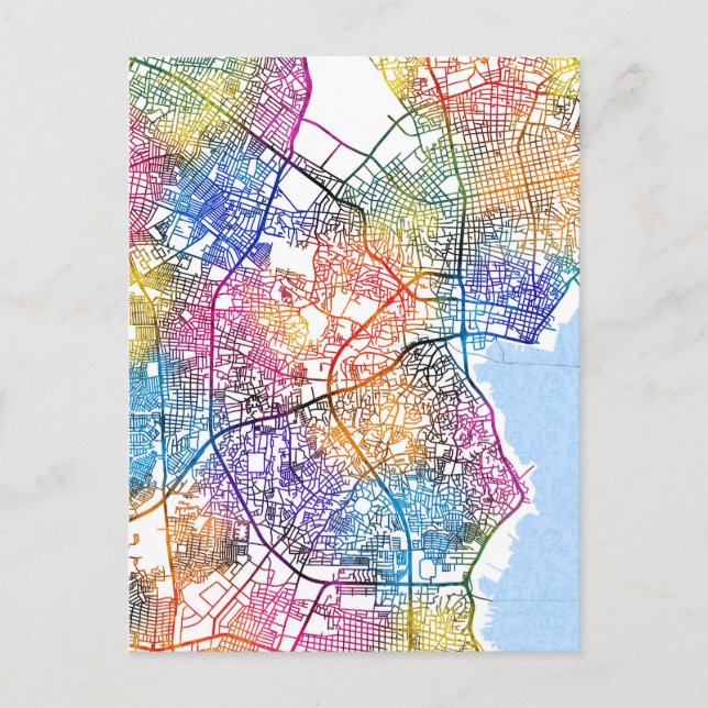Maracaibo Venezuela City Map Postcard (Front)