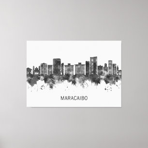 Maracaibo Venezuela Skyline BW Canvas Print