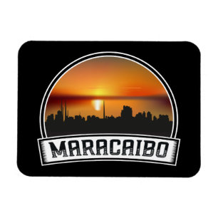 Maracaibo Venezuela Skyline Sunset Vintage Travel Magnet