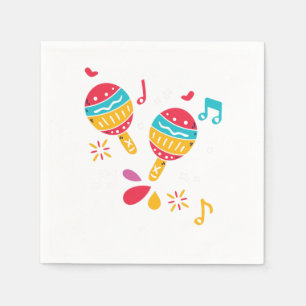 Maracas Colourful Music Mexican Maraca Sombrero Gi Napkin