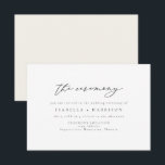 MARAH Elegant Minimalist Wedding Ceremony Insert Invitation<br><div class="desc">This wedding ceremony card features a elegant calligraphy script font and modern minimalist layout. Easily edit *most* wording to meet your event needs. Change the background colour and add your own photo to the backside if you like.</div>
