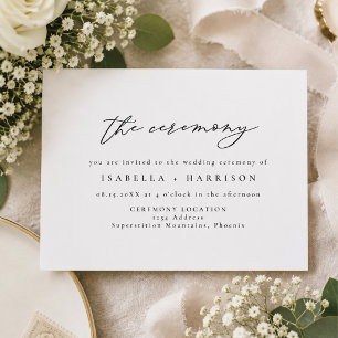 MARAH Elegant Minimalist Wedding Ceremony Insert Invitation