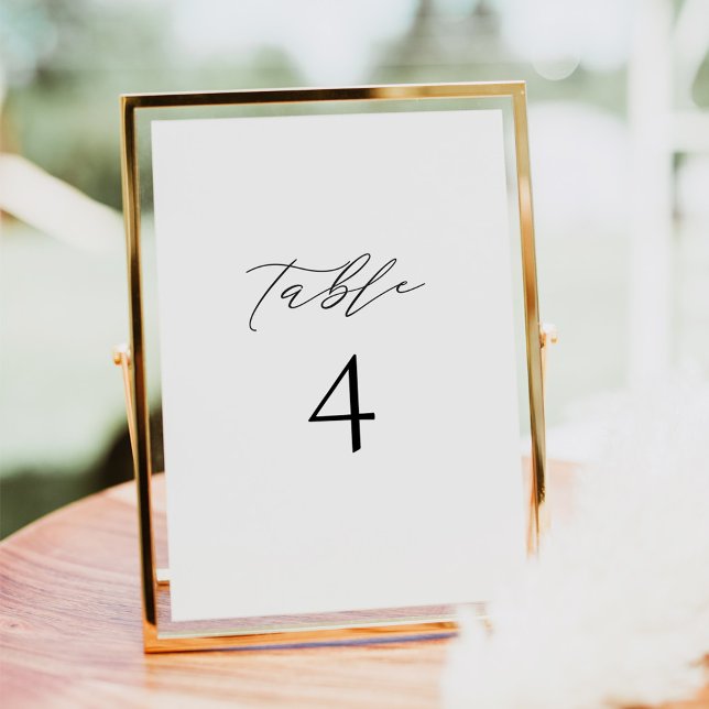 MARAH Modern Elegant Minimal Table Number Card (Creator Uploaded)