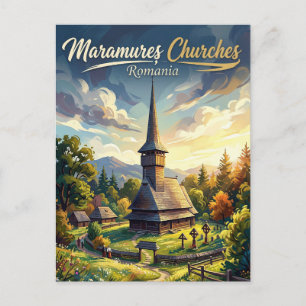 Maramureș Wooden Churches Romania Postcard