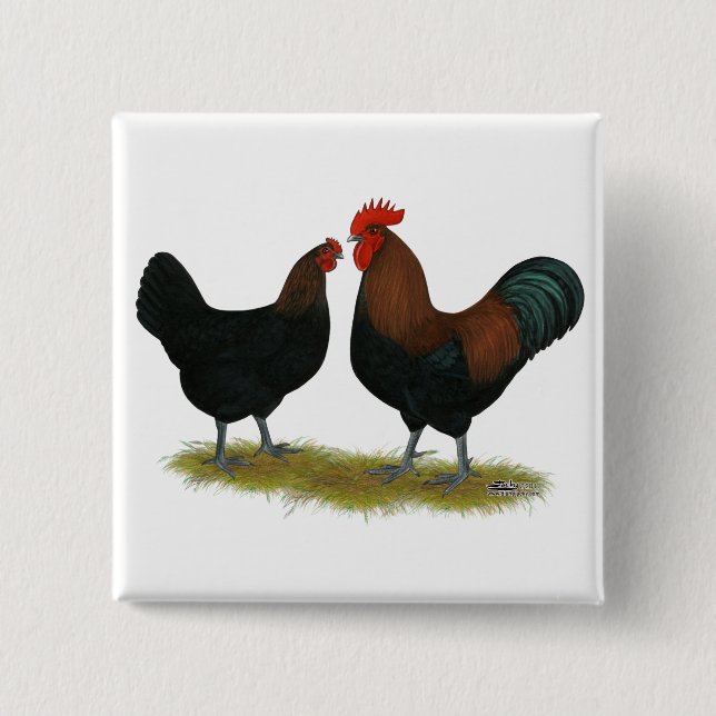 Marans Black Copper 15 Cm Square Badge (Front)