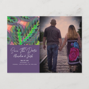 Maranta Plant Leaf Save the Date Photo Postcard