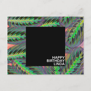 Maranta Plant Pattern Illustration Leaf Birthday  Postcard