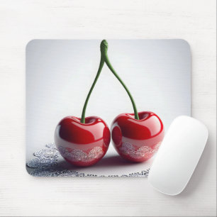 Maraschino Cherries On Lace Mouse Mat