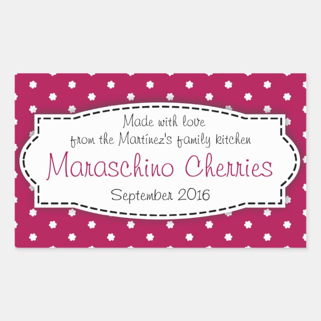 Maraschino cherries red food label sticker (Front)