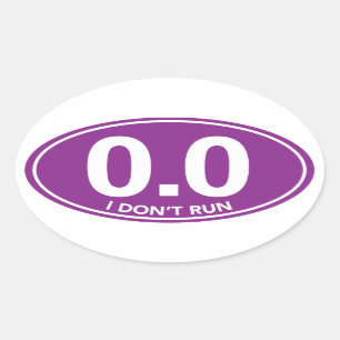 Marathon 0.0 I Don't Run Oval Sticker (Purple)