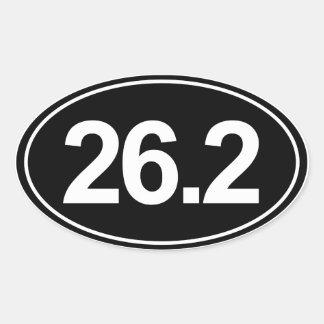 Marathon 26.2 Miles Oval Sticker (Black)