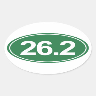 Marathon 26.2 Miles Oval Sticker (Green)