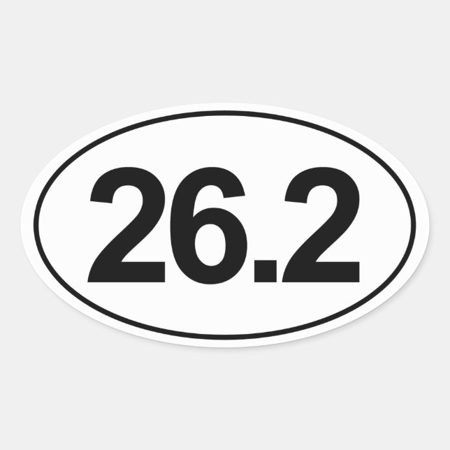 Marathon 26.2 Miles Oval Sticker (White) (Front)
