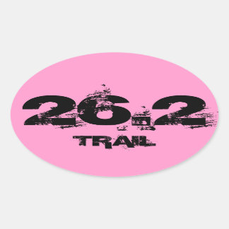 Marathon 26.2 Trail Oval Decal Black On Pink Sticker