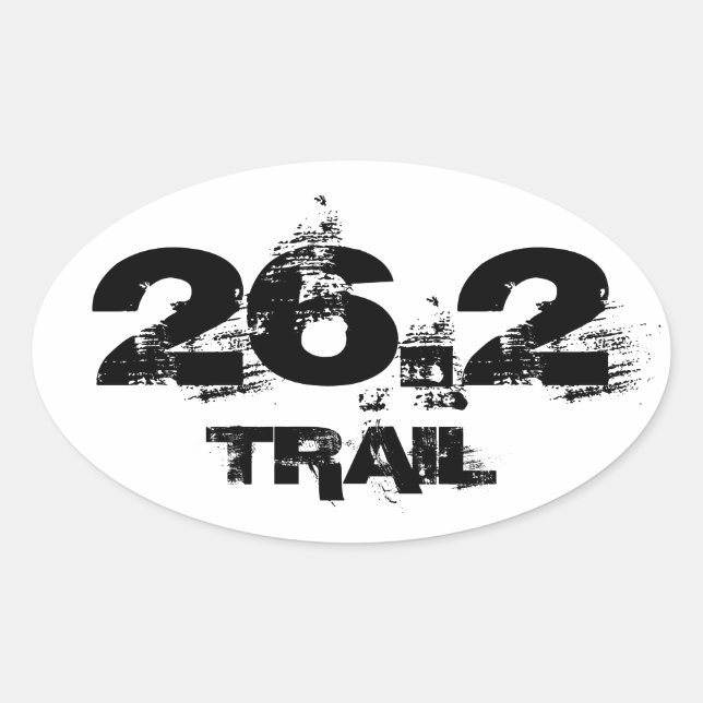Marathon 26.2 Trail Oval Vehicle Decal Sticker (Front)