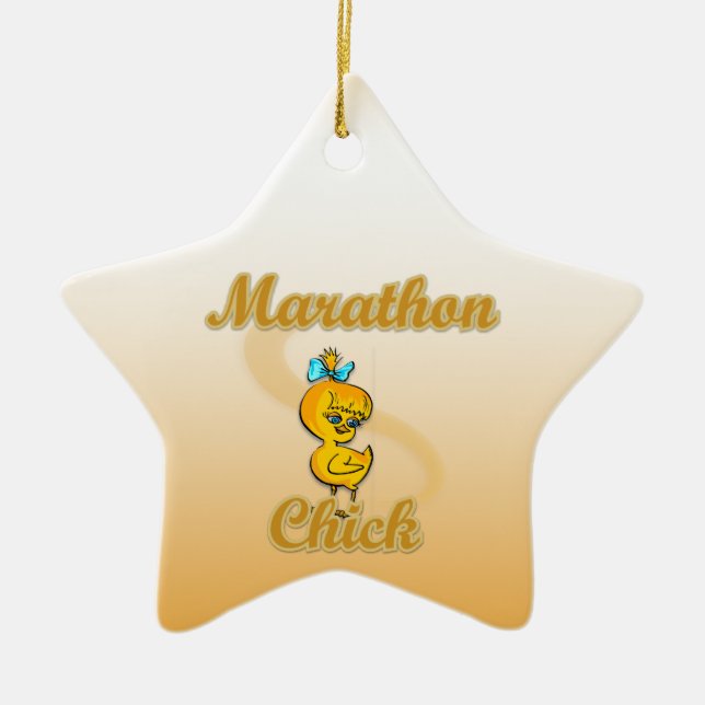 Marathon Chick Ceramic Tree Decoration (Front)