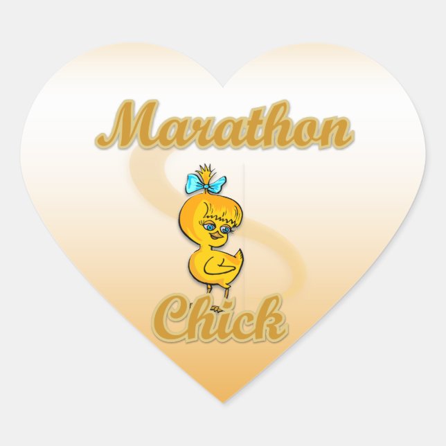 Marathon Chick Heart Sticker (Front)