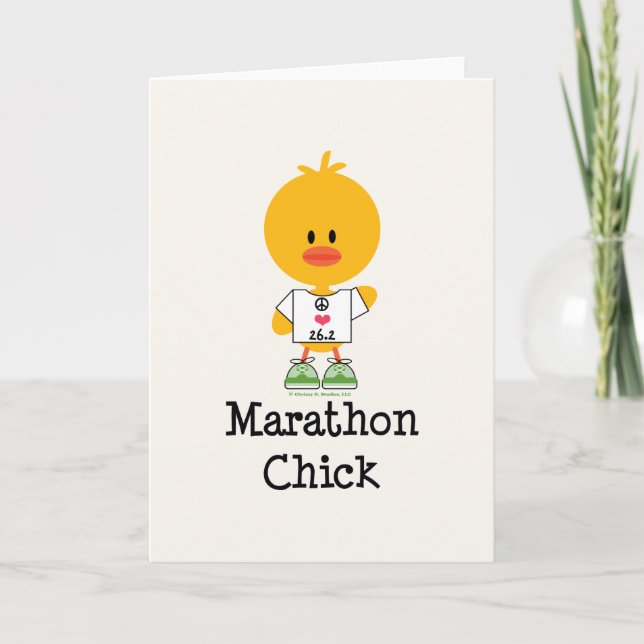 Marathon Chick Peace Love 26.2 Greeting Card (Front)
