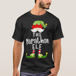 Marathon Elf Group Christmas Funny Pajama Party T-Shirt