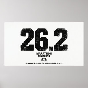 Marathon Finisher 26.2 Miles Running Gift Poster