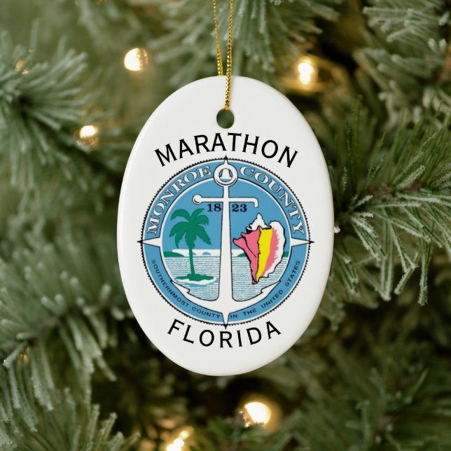 Marathon - Florida Keys Ceramic Tree Decoration (Tree)
