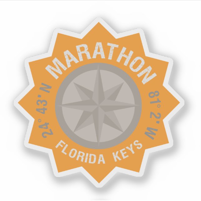 Marathon Florida Keys Latitude Longitude Orange (Front)