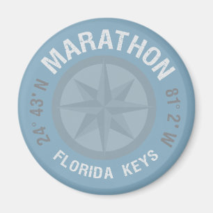 Marathon Florida Keys Nautical Latitude Longitude Magnet