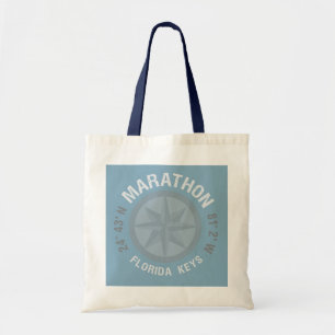Marathon Florida Keys Nautical Latitude Longitude Tote Bag