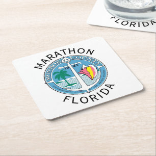Marathon - Florida Keys Square Paper Coaster