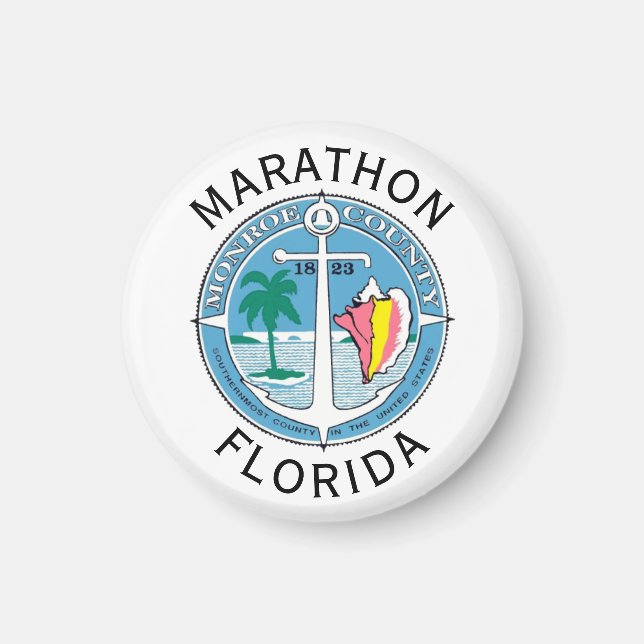 Marathon - Florida Keys Square Paper Coaster Magnet (Front)