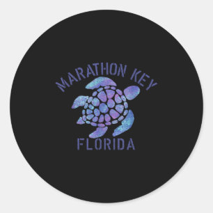 Marathon Key, Fl Beach Design _ Tribal Turtle Gift Classic Round Sticker