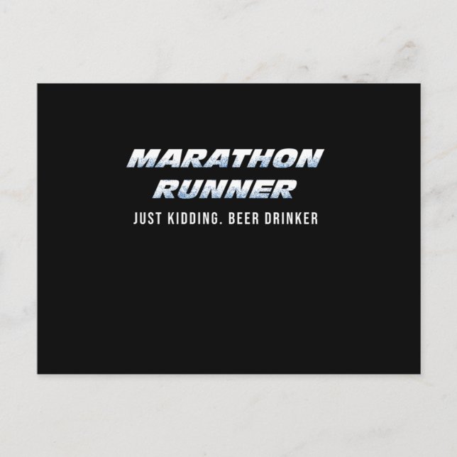 Marathon Lover Beer Drinker Alcohol Drinkers Gift Postcard (Front)