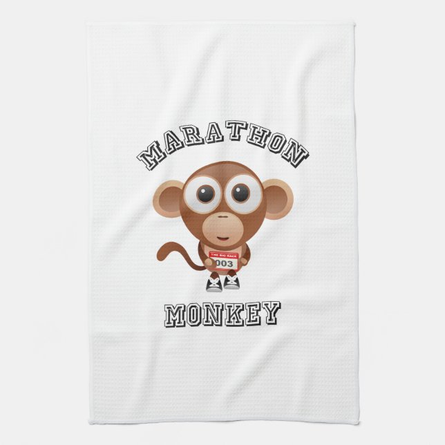 Marathon Monkey Tea Towel (Vertical)