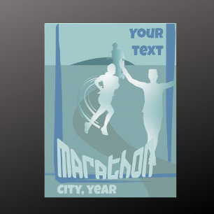 Marathon run greetings memorabilia Postcard