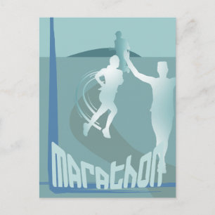 Marathon run greetings memorabilia Postcard