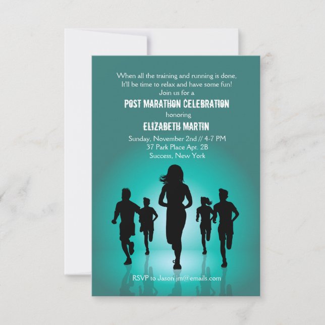 Marathon Run - Post Marathon Party Invitation (Front)